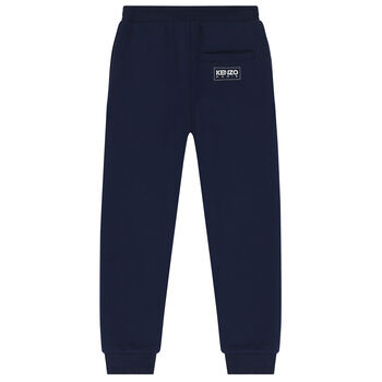 Boys Navy Blue Logo Joggers